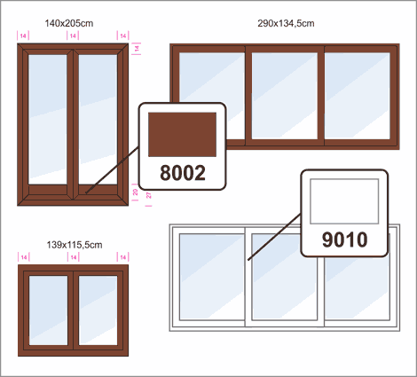 Example of RAL colors used in Architecture