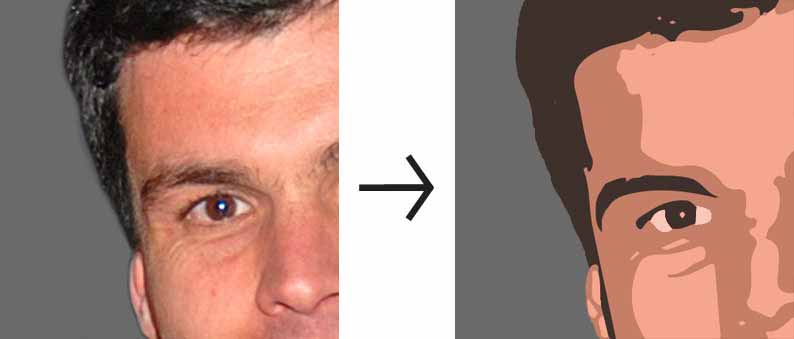 turn face into cartoon - vector file