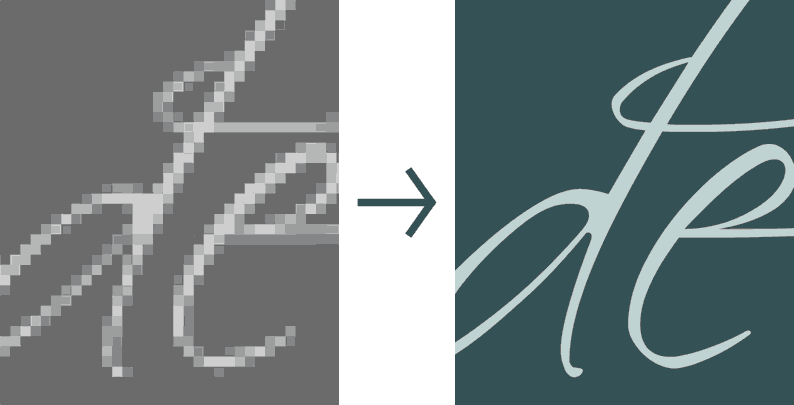 vectoriser lettrage à la main